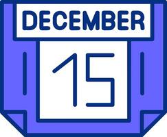 15 December Filled Slip Style Icon vector