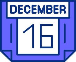 16 December Filled Slip Style Icon vector