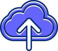 Cloud upload Filled Slip Style Icon vector