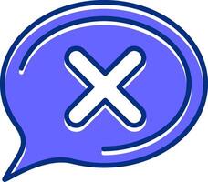 Cross Filled Slip Style Icon vector