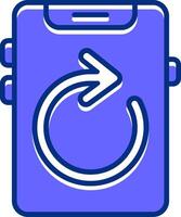 Rotate Filled Slip Style Icon vector