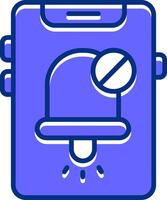 Notifications off Filled Slip Style Icon vector
