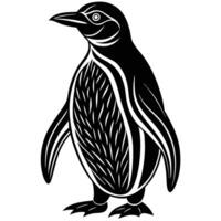 a penguin is standing in front of a white background vector