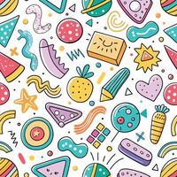 seamless pattern with colorful objects and shapes vector