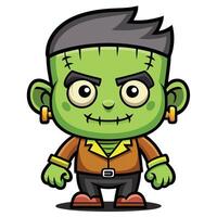 a cartoon frankenstein character standing with his arms crossed vector