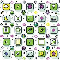 a set of colorful icons on a white background vector