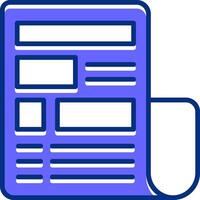 News Filled Slip Style Icon vector