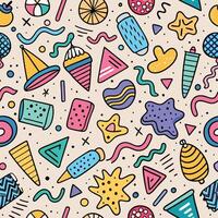 seamless pattern with colorful objects and shapes vector