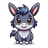 a cartoon donkey with big eyes and a big nose vector