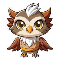 an owl with a big head and a white beard vector
