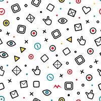 a colorful pattern with various shapes and symbols vector