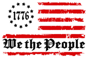 We The People 1776 American Flag Design png