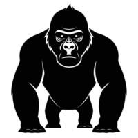 gorilla silhouette on white background vector