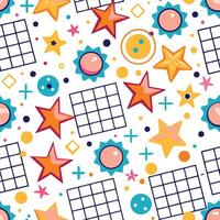 a colorful pattern with stars and squares vector