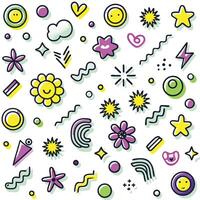 a colorful set of objects and symbols vector