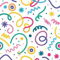 a colorful pattern with swirls and stars vector