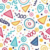 seamless pattern with party hats and other shapes vector
