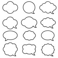 a set of speech bubbles with different shapes vector