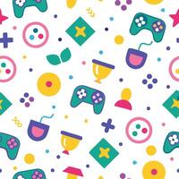 a colorful pattern with game controllers and other items vector
