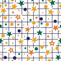 a colorful star pattern with squares and circles vector