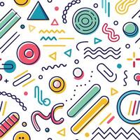 seamless pattern with colorful geometric shapes and lines vector