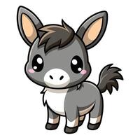 a cartoon donkey with brown eyes and a big nose vector