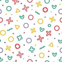a colorful pattern with various shapes and symbols vector