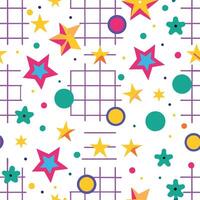 a colorful pattern with stars and squares vector