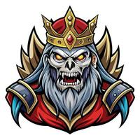 the king of hell is wearing a crown and has a sword vector