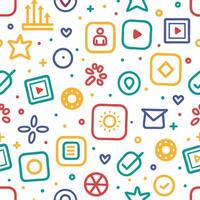 a colorful pattern with icons and symbols vector