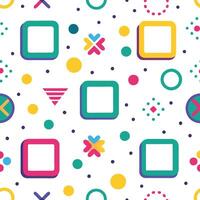 seamless pattern with colorful squares and circles vector
