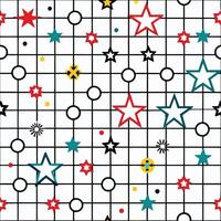 a pattern with stars and squares on a white background vector