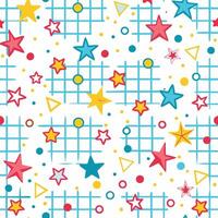 seamless pattern with stars and squares vector