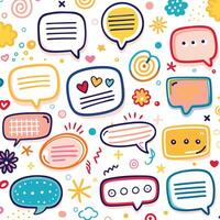 a set of speech bubbles with different shapes and colors vector
