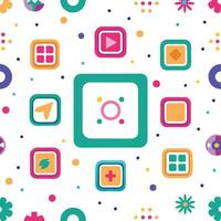 a colorful square with various icons on it vector