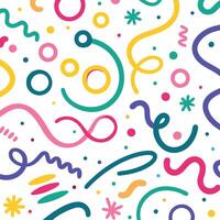 a colorful pattern with various shapes and letters vector