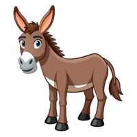 cartoon donkey standing on white background vector