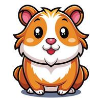 a cartoon hamster sitting down with a big smile vector