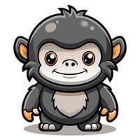 a cartoon monkey with big eyes and a smile vector