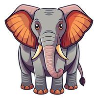an elephant with big tusks standing in front of a white background vector