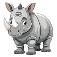 a cartoon rhino standing on a white background vector