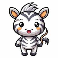 a cartoon zebra standing with its mouth open vector