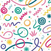 seamless pattern with colorful shapes and lines vector