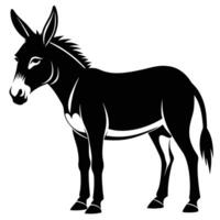 a black and white donkey silhouette on a white background vector