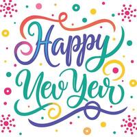 happy new year lettering design illustration vector