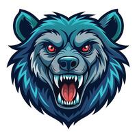 the head of a bear with its mouth open vector