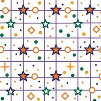 a pattern with stars and squares on a white background vector