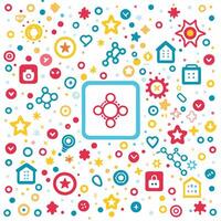 a colorful background with icons and symbols vector
