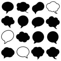 a set of black speech bubbles on a white background vector