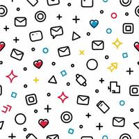 a seamless pattern with various icons and symbols vector